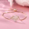 A-Z Letter Female Zircon Stone Flower Bracelet Cute Gold Color Adjustable Wedding Jewelry For Women