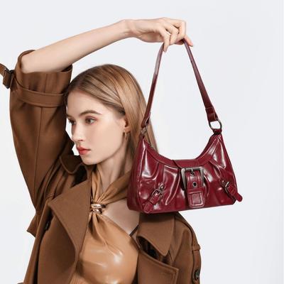 Bolsa Feminina, Bolsa Tote de Ombro Único, Estilo Retro Americano para o Dia a Dia, Bolsa com Estilo Envelhecido, Bolsa de Ombro para Motociclista
