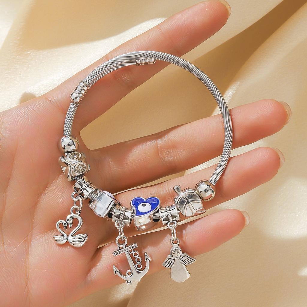 1PC Damenmode Multi Element Edelstahl DIY Teddybär Perlenarmband Datum Bankett Party Festival Dressing Geschenk