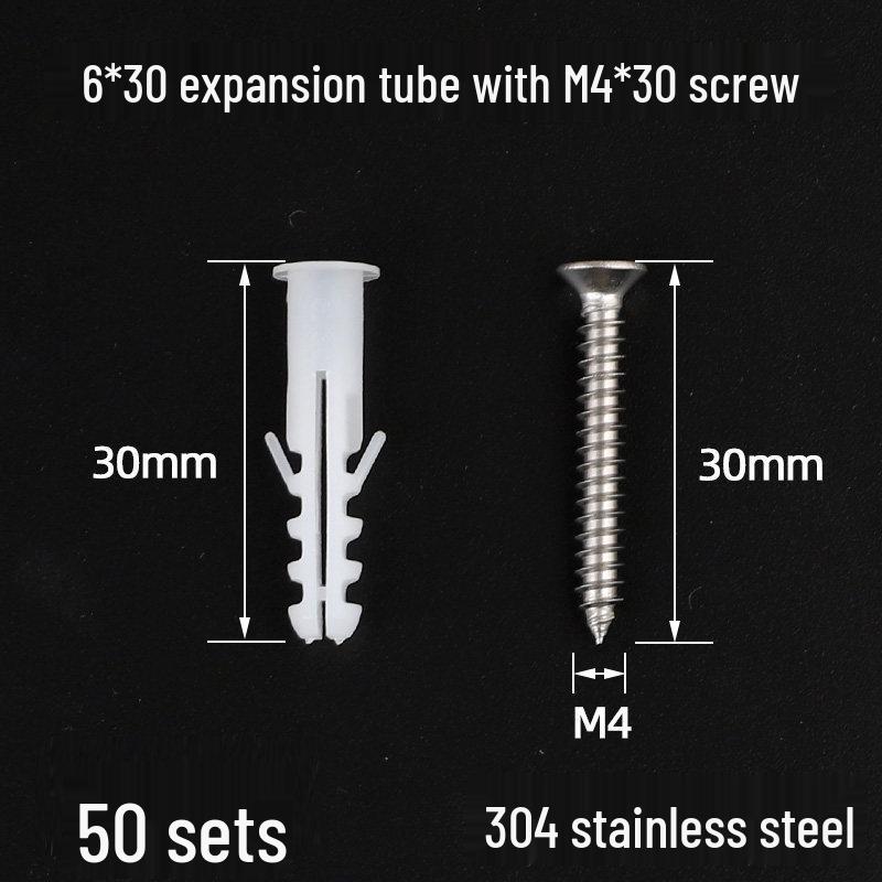 Plastic Expansion Tube Set with Screws and Rubber Plugs (5-12mm)