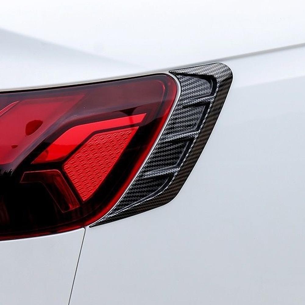 2pcs Carbon Fiber Car Headlight Eyebrow Decals Adhesive Side Wind Blade Stickers Fender Tail Light Wrap Automotive Body Trim