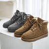 3129 Autumn and Winter Snow Boots Men's Warm and Thickened One-pedal Cotton Shoes Genuine Leather Outdoor Thick-soled Retro Casual Men's Boots