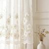Lace Sheer Curtain Kitchen Door Window Decor French Style Semi-Sheer Short Panel No Drill Installation