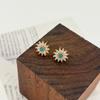 Elegant Retro Daisy Rhinestone Earrings - S925 Sterling Silver Studs