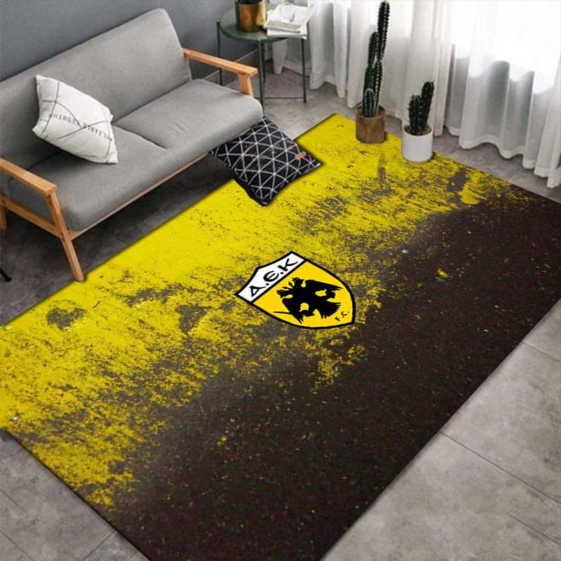 AEK FC Football Player Portrait Area Rug, Non Slip Floor Mat, Soccer Club Print Carpet for Fan Room Decor