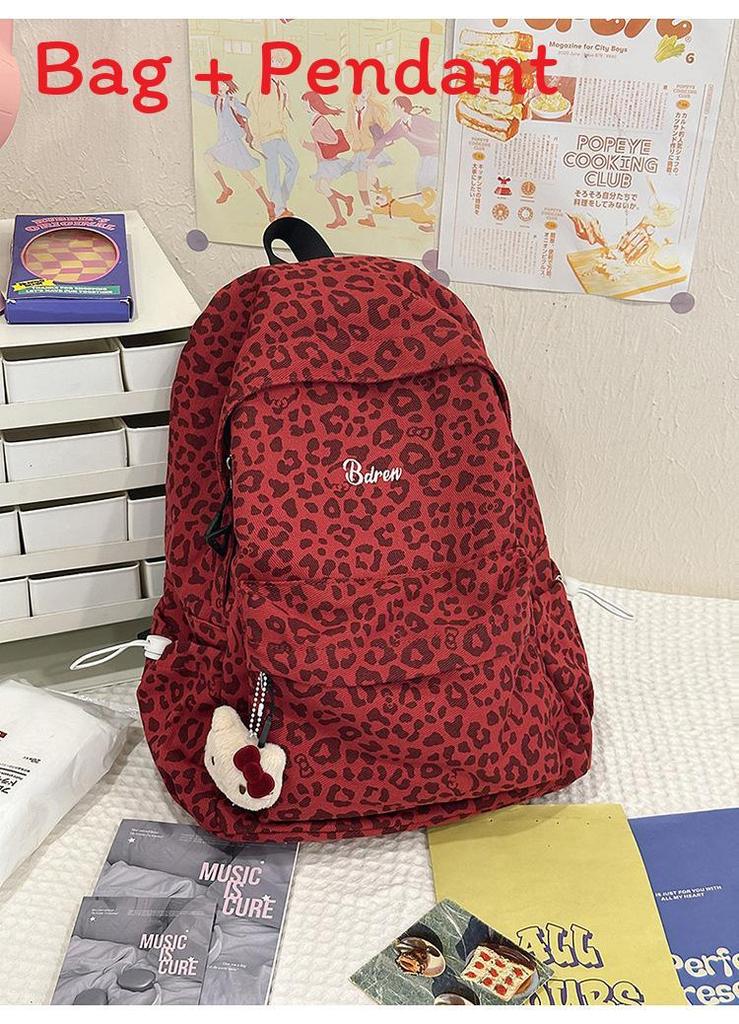 Style Leopard Print Backpack For School Girls With Canvas And Laptop Pocket
