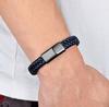 Men Jewelry Punk Black Blue Braided Leather Bracelet for Men Stainless Steel Magnetic Clasp Fashion Bangles Gifts 6 Colors
