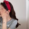 Korean-Style Sweet Polka Dot Bow Contrast Fabric Headband Ladies Makeup Sports Hair Accessory