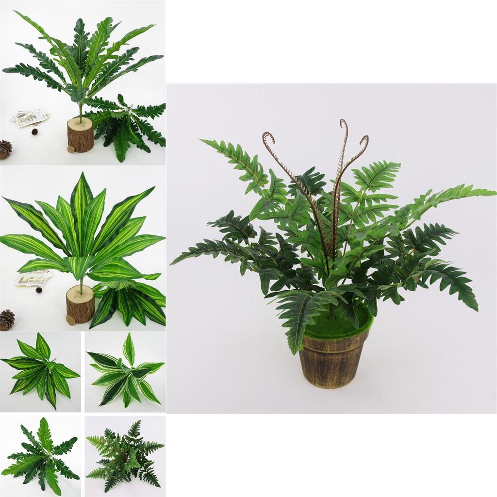 Dracaenafragrans And Pteridophyta Leaf Artificial Green Plant For Home Office Decor