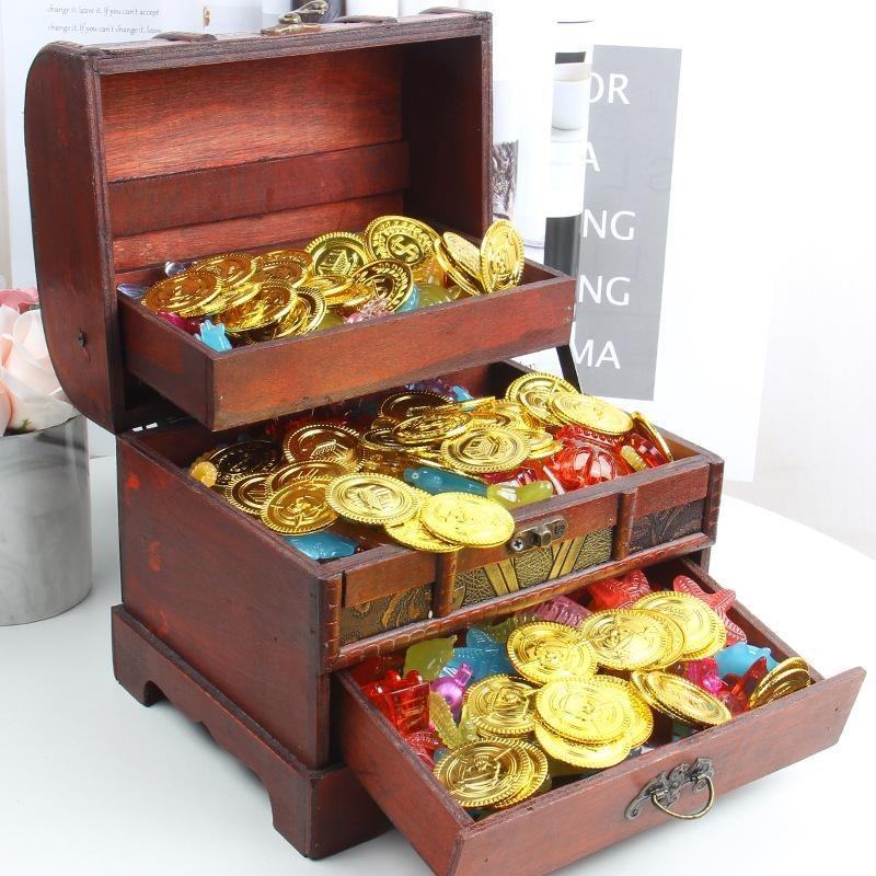 10 Stück Piraten Goldmünzen Plastik Goldmünzen Requisiten Spielzubehör Lustiges Spielzeug zum Spielen für Kinder Kinder Goldmünzen Requisiten (golden)