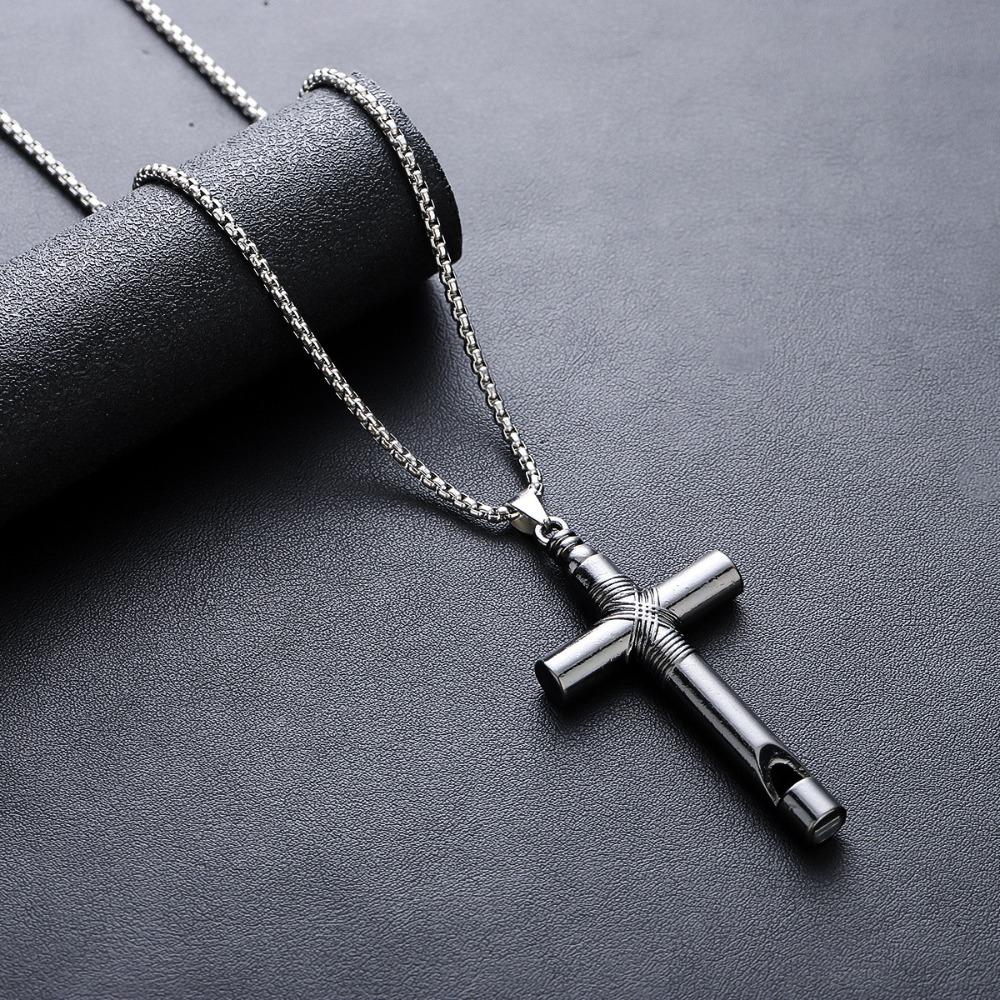 Kreuzkette Herren Titanstahl Nicht Verblassend Hochwertiges Gefühl Vielseitiges Persönlichkeitsdesign Sommer Accessoires Damen Trend Einfacher Schmuck