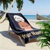 Custom Name Peach Goma Print Beach Towel, Large Soft Quick Dry Towel for Beach Camping Swimming -HE86