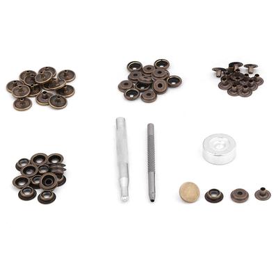 Bottone a Pressione in Metallo per Riparazione Giacca Vestiti in Pelle(bronzo 3 pezzi strumento)