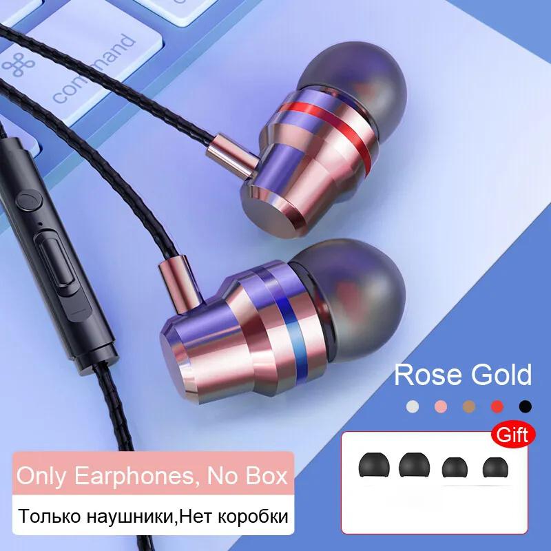 Wired Headphones 3.5mm Sport Earbuds Phone Headset 4D Stereo Headset with Mic Volume Control Music Earphones for Xiaomi Huawei