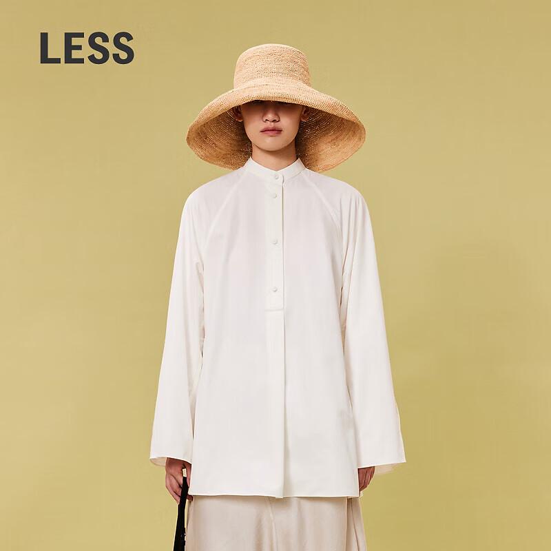 LESS 2024 Spring Casual Drawstring Stand-Collar Shirt S
