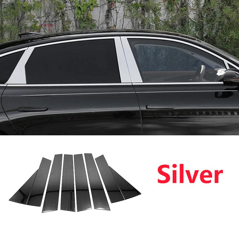 Para MG ZS ZS11 ZX ZST VS EV 2018~2024 MK1 1ª 8 Peças Coberturas de Friso de Janela Adesivos do Pilar B C Película de Proteção de Coluna Acessórios para Carro