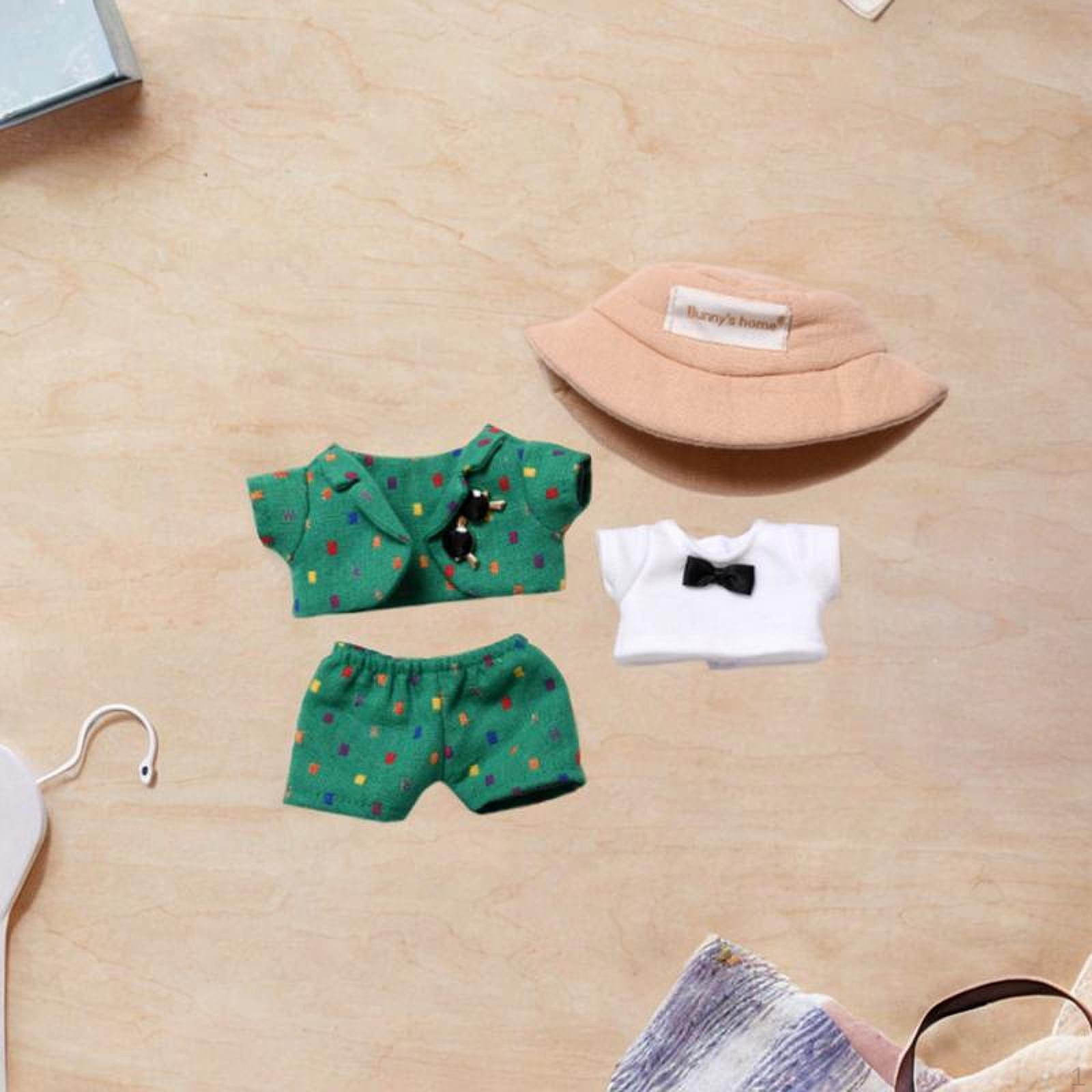 

Plush Doll Clothes Costumes DIY with Hat Jacket Outifit 15 cm 17cm Khaki Green