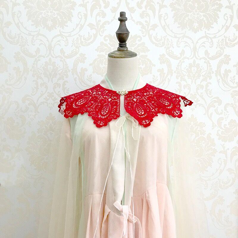 Three Styles Cotton Fake Collar Shawl Wrap Hollow Out Floral Doll Collar Detachable Shirt False Collar Blouse Top Accessories