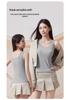 Lace Trim Strappy Tank for Women with Built-in Padding, Fixed Cups; Wear As Outerwear or Base Layer, Wide Shoulder Style.