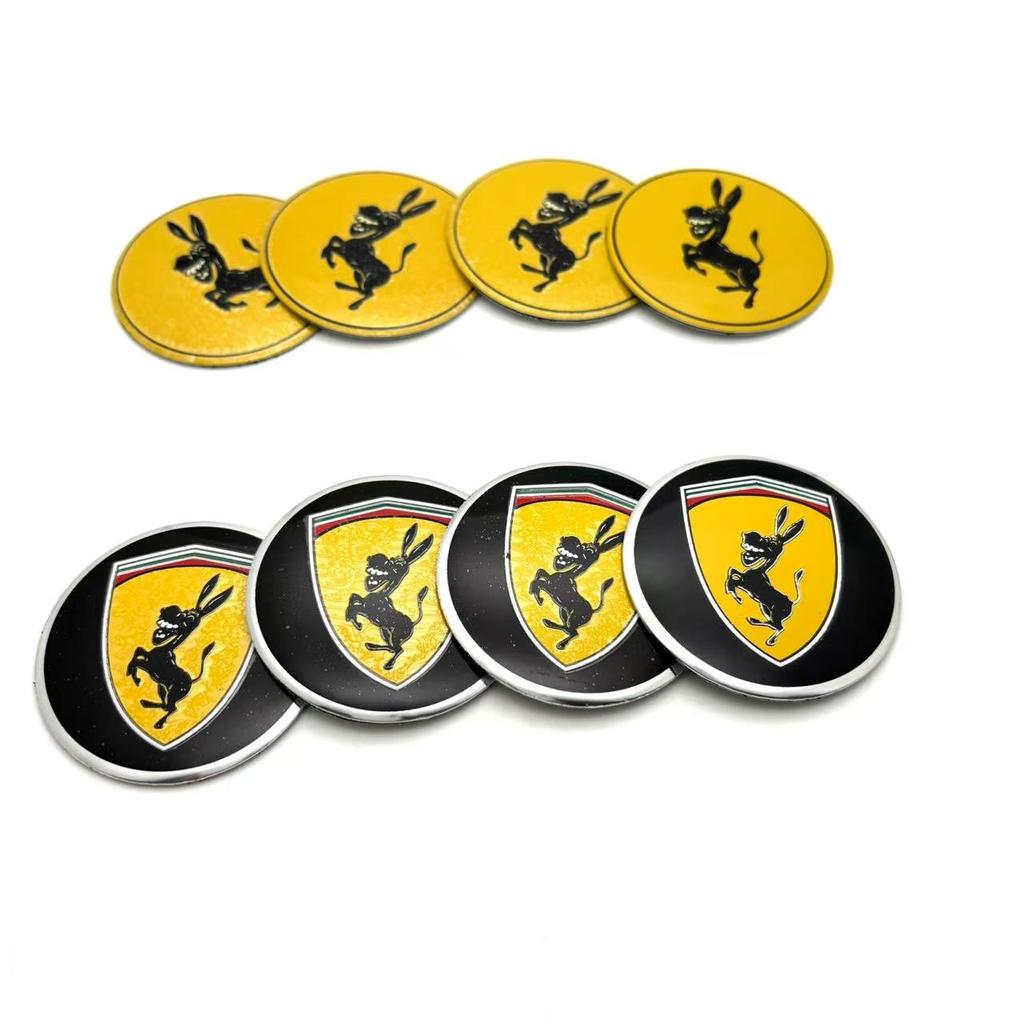 4pcs 56mm 60mm Car Wheel Center Hub Cap Fit For Funny Fala donkey Badge Emblem Decal Wheel Sticker Car Styling Accessories