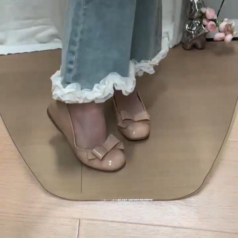 Congyuan same single shoes women's summer new miu bow beautiful light mouth nude flat shoes