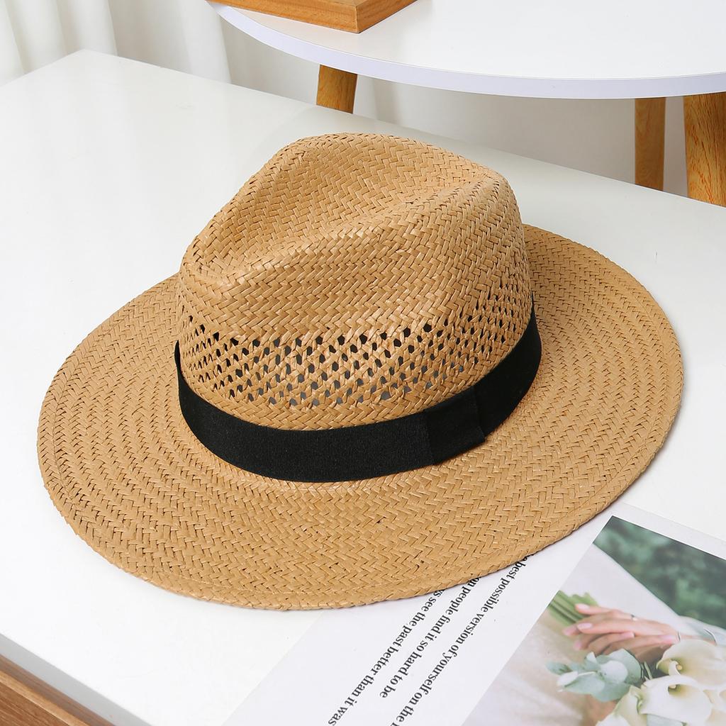 Spring And Summer White Men'S Hat Sun Protection Beach Hat Women'S Summer Jazz Hat Trendy Panama Hat