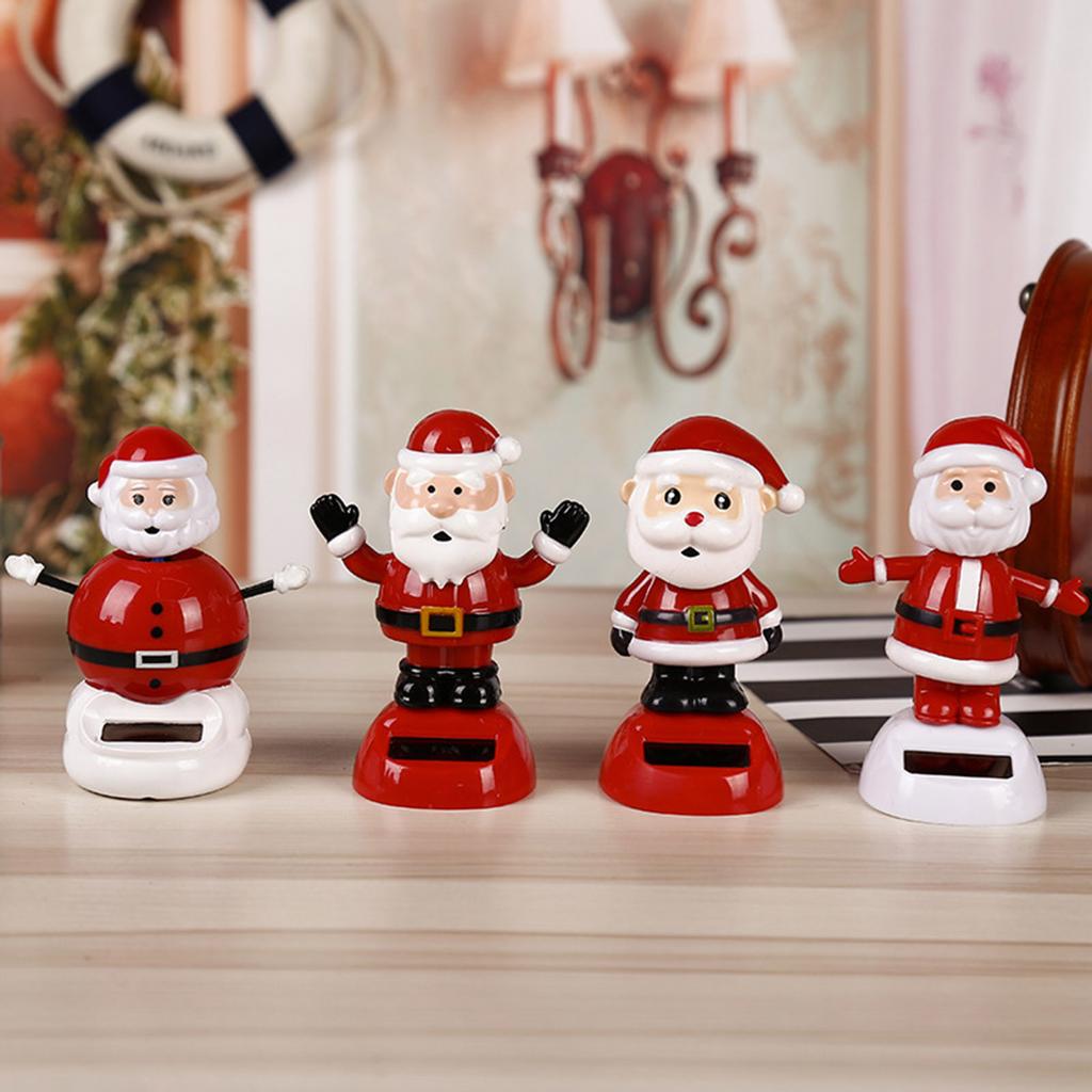 2022 Christmas Cute Car Ornament Solar Dancing Christmas Tree Snowman Santa Claus Elk Automatic Swing Car Interior Decoration