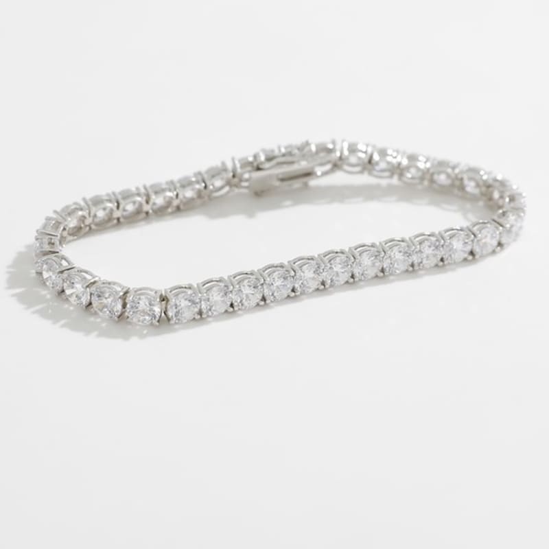 Brillantes Tennisarmband mit Diamantimitat 1