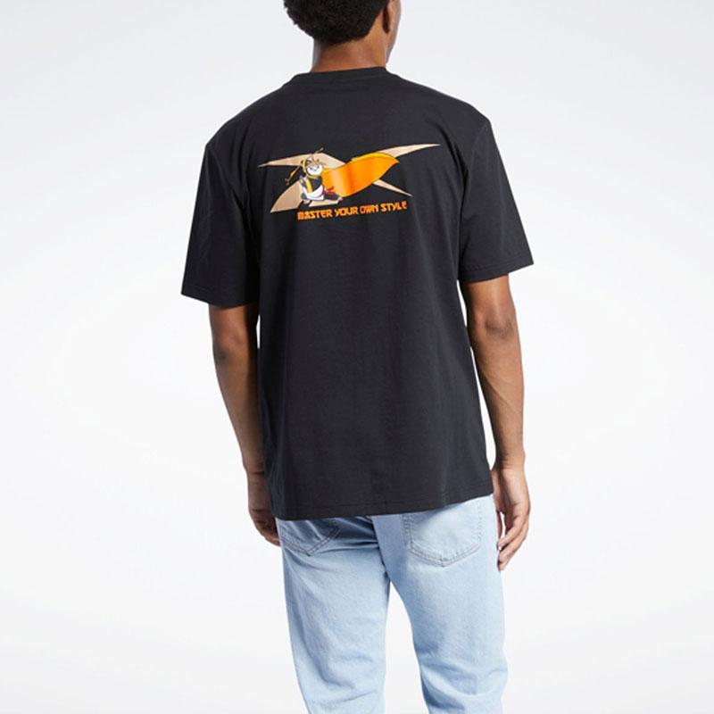 Men's T-Shirt Reebok x KUNG FU PANDA Collaboration Kfp Ss Tee T Shirt Unisex Black