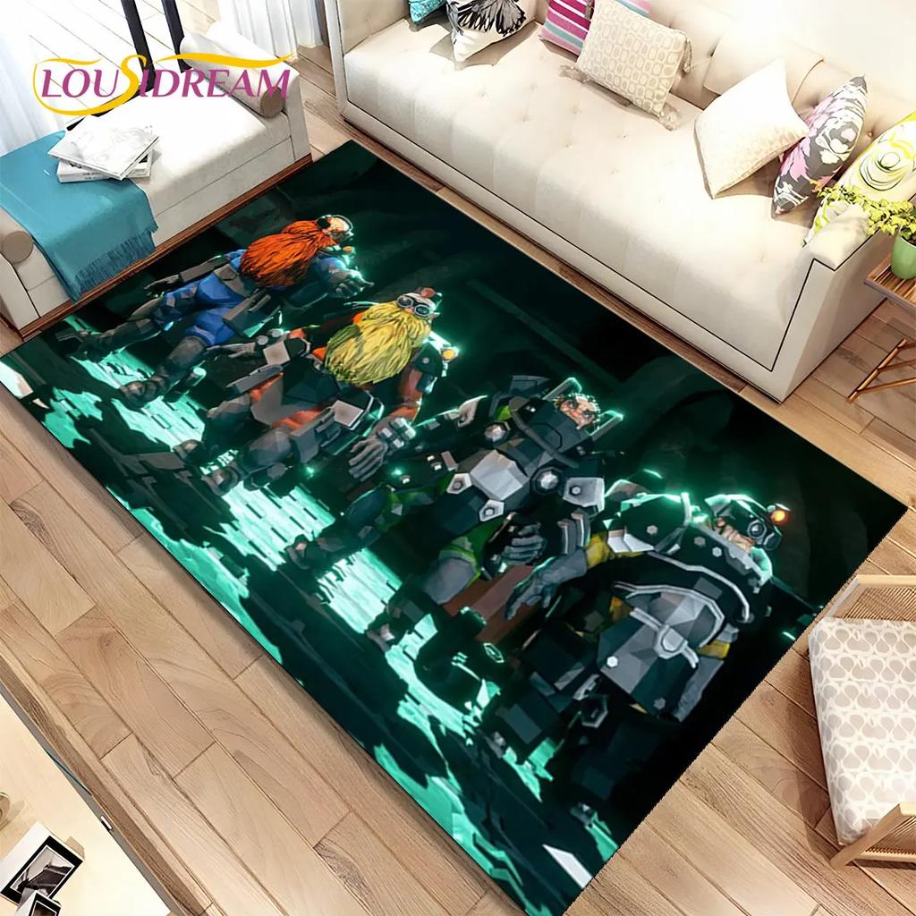 3D DRG Deep Rock Galactic Game Gamer Area Rug,Carpet Rug for Living Room Bedroom Sofa Doormat Decoration,kids Non-slip Floor Mat