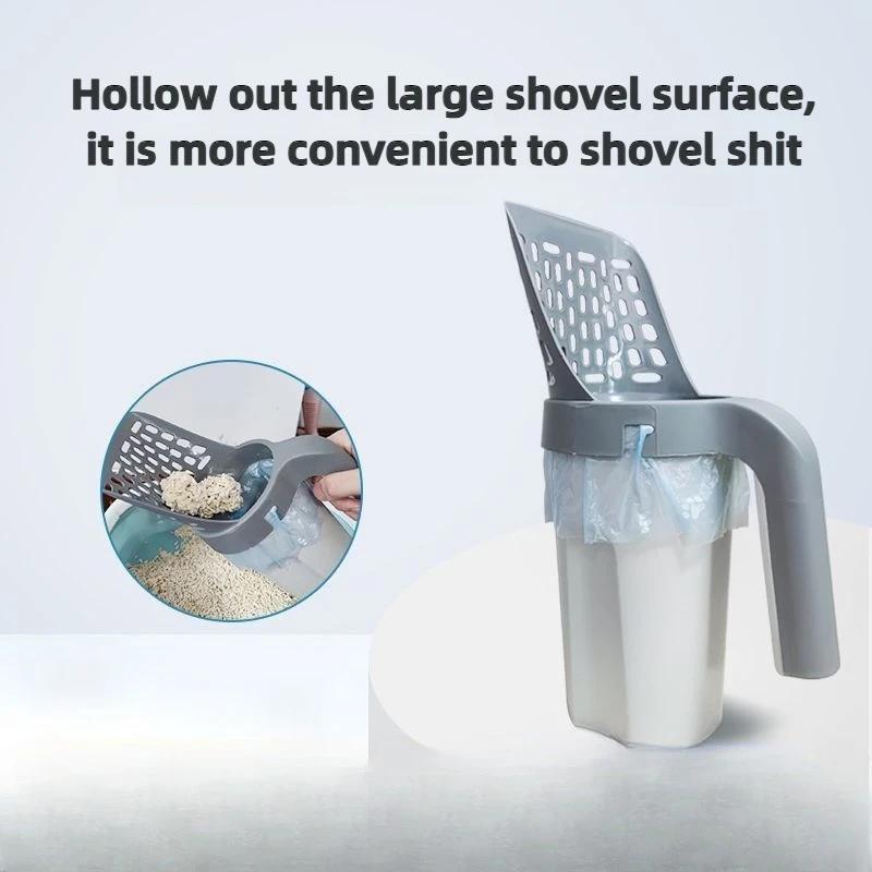 Cat Litter Scoop Self-cleaning Cat Litter Box Shovel Kitty Toilet Clean Tool for Litter Tray Sandboxes Shovel Sand Bottom Hidden Design Cats Supplies