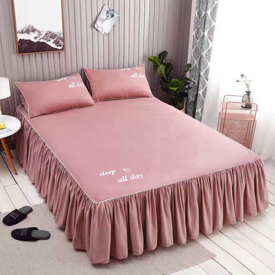 WOSTAR Nordic solid bed sheet cover bedspread summer soft comfort bedding set luxury home textiles single double queen king size