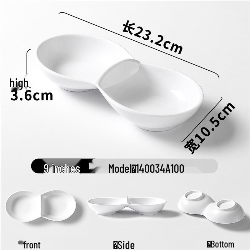 Zweifarbige Melamin-Tischware: Kleines Schalen- und Schalenset für Buffet und Grill-Dipsaucen.