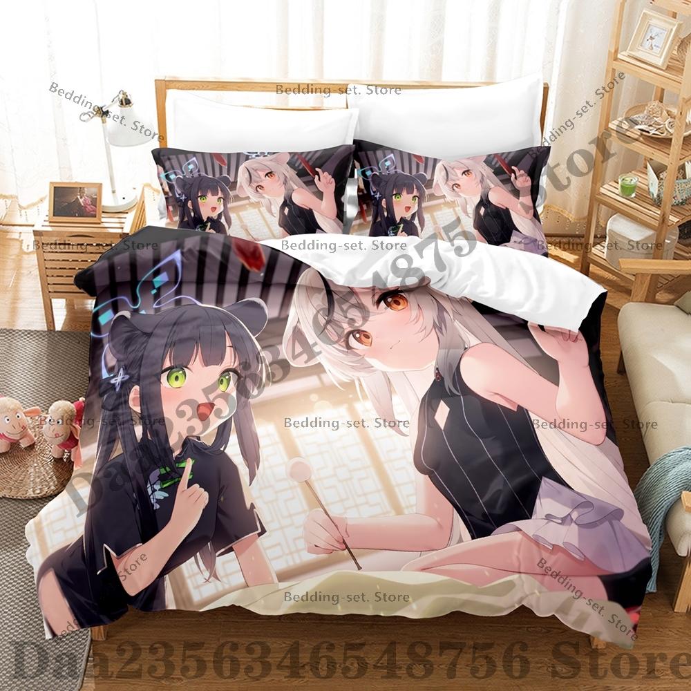 Comforter Sunohara Shun Blue Archive Bedding Set Single Twin Full Queen King Size Bed Set Adult Bedroom s Anime Bed