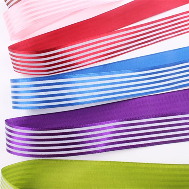 2.5/4CM Striped Satin Ribbons for Florist - Ideal for Gift & Flower Decoration and Wrapping