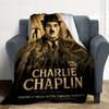 1pc Charlie Chaplin Outdoor Blanket Lightweight Flannel, Soft & Warm, All-Season Use for Sofa, Outdoor, Camping, Living Room, Office106
