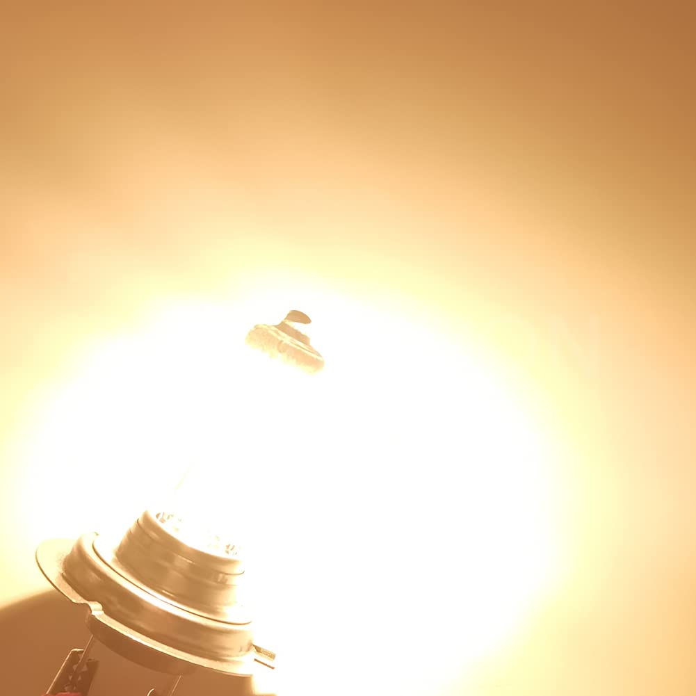 Ruiansion 2pcs H7 Halogen Headlight Bulb Fog Lamp 100W 24V Yellow Bulb