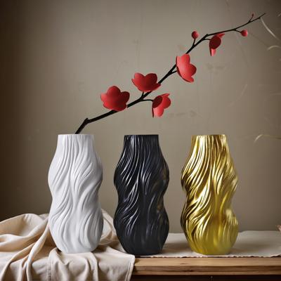 1 Piece of Modern Twisted Vase Ornament, Available In Black/White/Gold, Living Room Tabletop Art Flower Arrangement Vessel, Creative Home Decor A