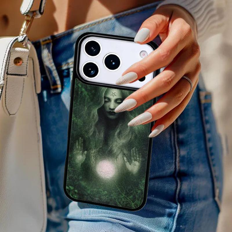 Moon Witch Horror Phone Case For iPhone 17 Air 14 15 13 12 Max Cover For Apple 16e 11 Pro Max Plus Coque