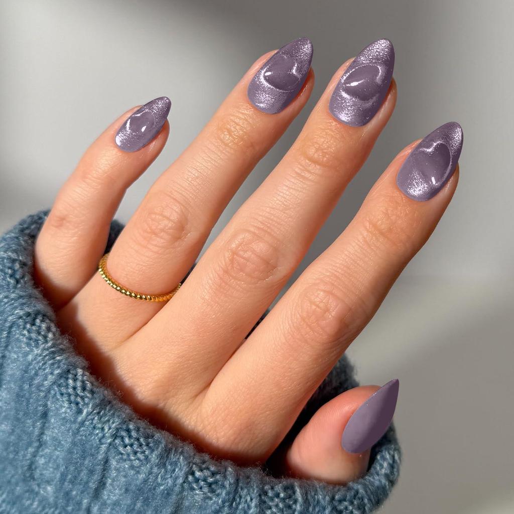 Cat Eye Wearable False Nails - Simple Whitening, Removable, High-End Nail Patches