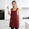Kitchen Apron Waterproof Cooking Apron with 2 Large Pockets Adjustable Lace-Up Design Oil And Water-Repellent Unisex Apron for Cooking And Outdoor Use