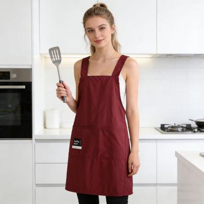 Küchenschürze Wasserdichte Kochschürze mit 2 großen Taschen Verstellbares Schnürdesign Öl- und wasserabweisende Unisex-Schürze für Kochen und den Außenbereich
