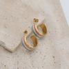French Light Luxury Color Drip C-Shaped Earrings High-End Sense Fashion Simple Titanium Steel Ear Jewelry Women'S Niche Design