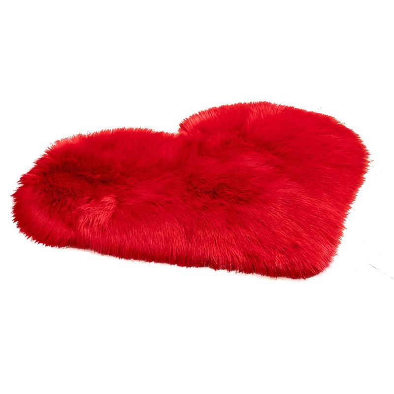 Plyšový koberec ve tvaru srdce American Blend – Omyvatelný koberec s dlouhým vlasem pro obývací pokoj, ložnici nebo balkon