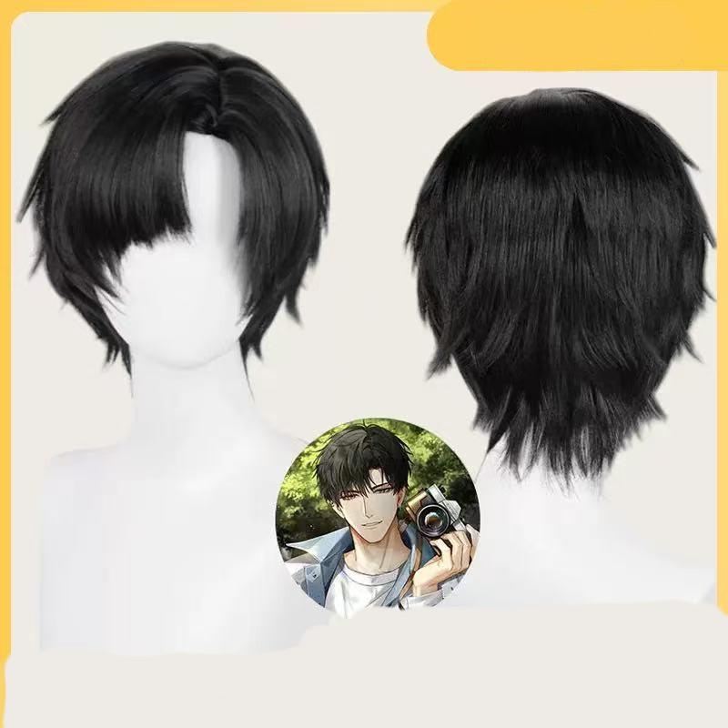 Anime Buitenaards Podium Ivan Cosplay Zwart Verdriet Cosplay Zwarte Pruik Kort Zwart Synthetisch Cos Pruiken Hittebestendig Haar Pruiken Halloween 10inches black