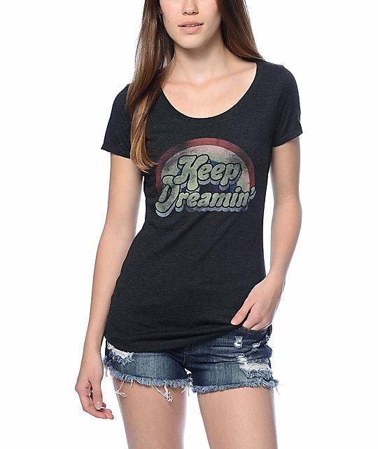 Empyre Womens Keep Dreamin' Black T-Shirt New