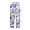 Women's Wide Leg Pants High Waist Casual Print Lace-up Elastic Waist Loose Casual Pants Cropped Pants