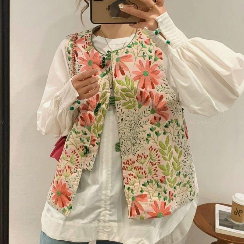 Vest 2025 Early Spring New Jacquard Embroidered Vest Women's High-end Large Size