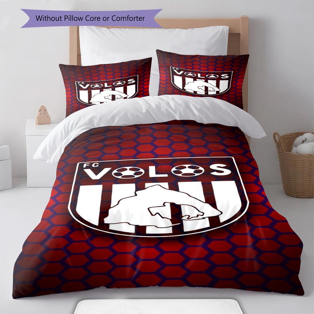 Volos NFC Pattern Bedding Set Quilt Cover Pillowcase Home Decor Gift (1 * duvet cover + 2 * pillowcase, without core)