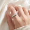 S925 Sterling Silver Open Adjustable Women's Ring with Diamond-Encrusted Lattice - Exquisite and Luxurious Accessory
